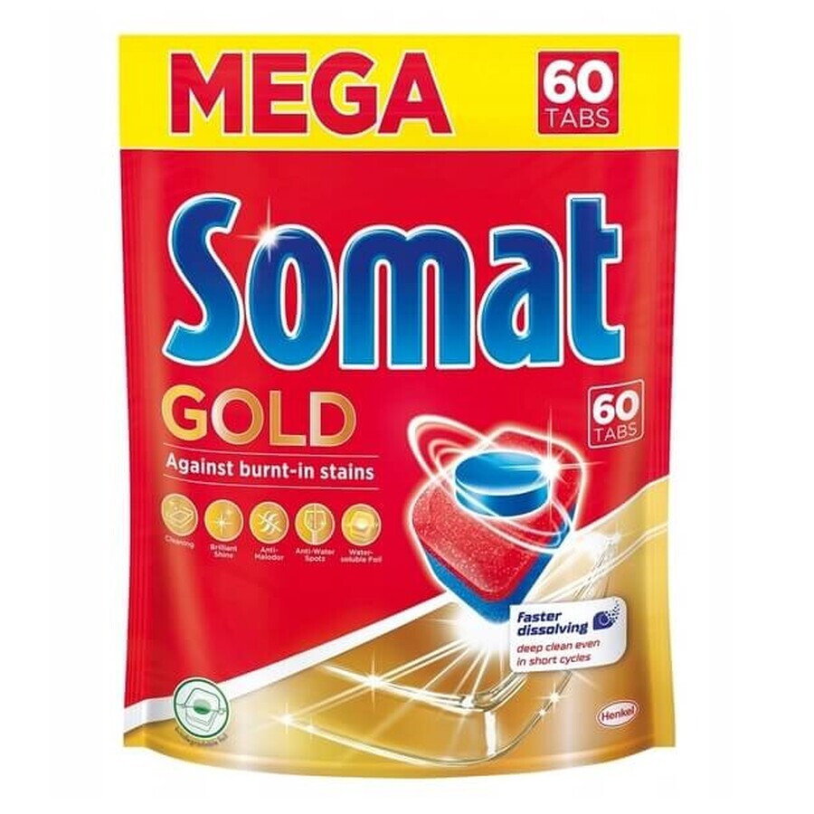 Somat Gold Comprimés pour lave-vaisselle, 60 pièces