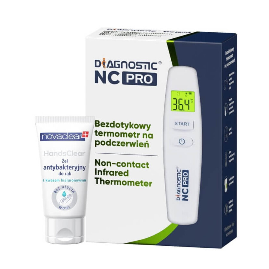 Diagnostische NC Pro contactloze infraroodthermometer + antibacteriële HandsClear-handgel