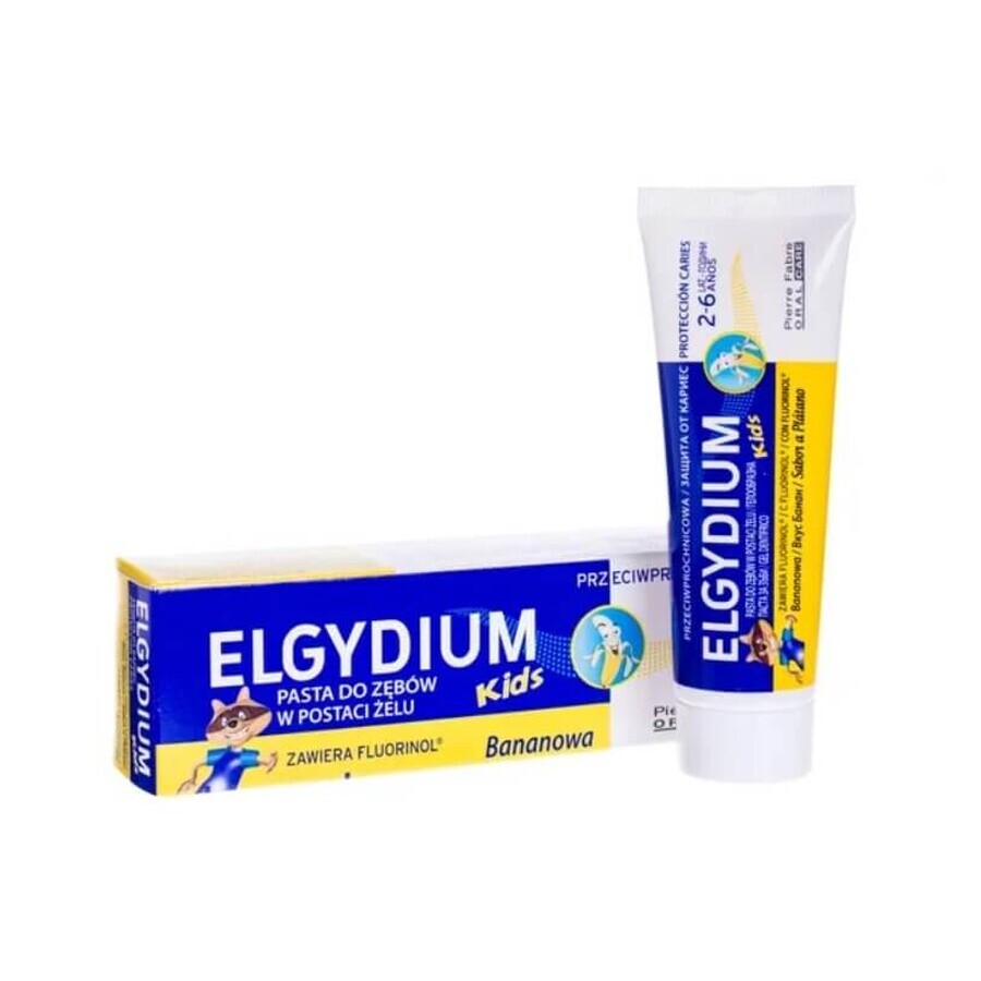 Elgydium Kinderzahnpasta gegen Karies in Bananengeschmack 2-6 Jahre, 50 ml