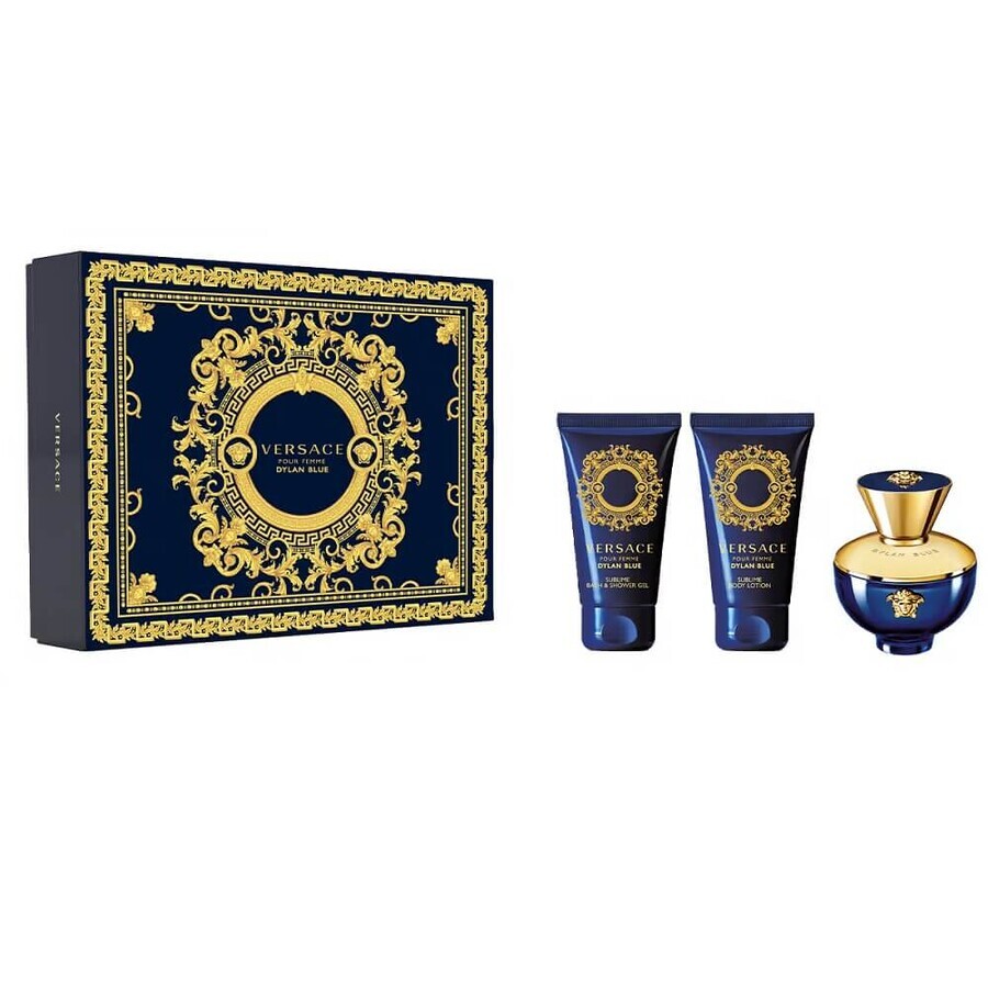 Shop Versace Pour Femme Dylan Blue Set Eau de Parfum, 50 ml + Duschgel, 50 ml + Körperlotion, 50 ml Versace Pour Femme Dylan Blue Set Eau de Parfum, 50 ml + Duschgel, 50 ml + Körperlotion, 50 ml