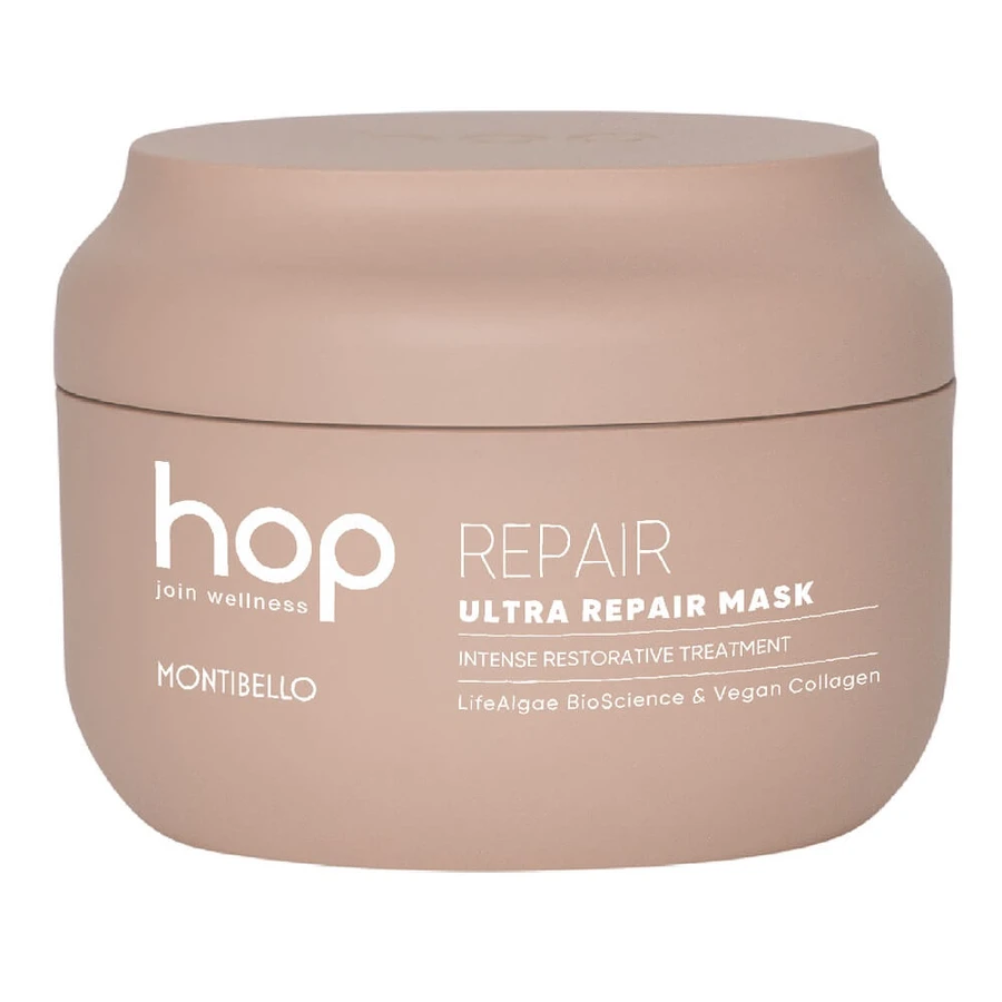 Mascarilla Ultra Reparadora de Lúpulo Montibello para cabellos secos y dañados, 200 ml