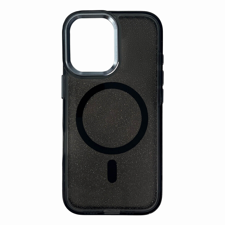 Glitter Case MagSafe pour iPhone 16 Plus - noir avec paillettes