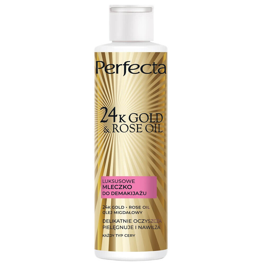 Perfecta 24K Gold amp; Rose Oil Luxe Make-up Verwijderingsmelk, 200 ml