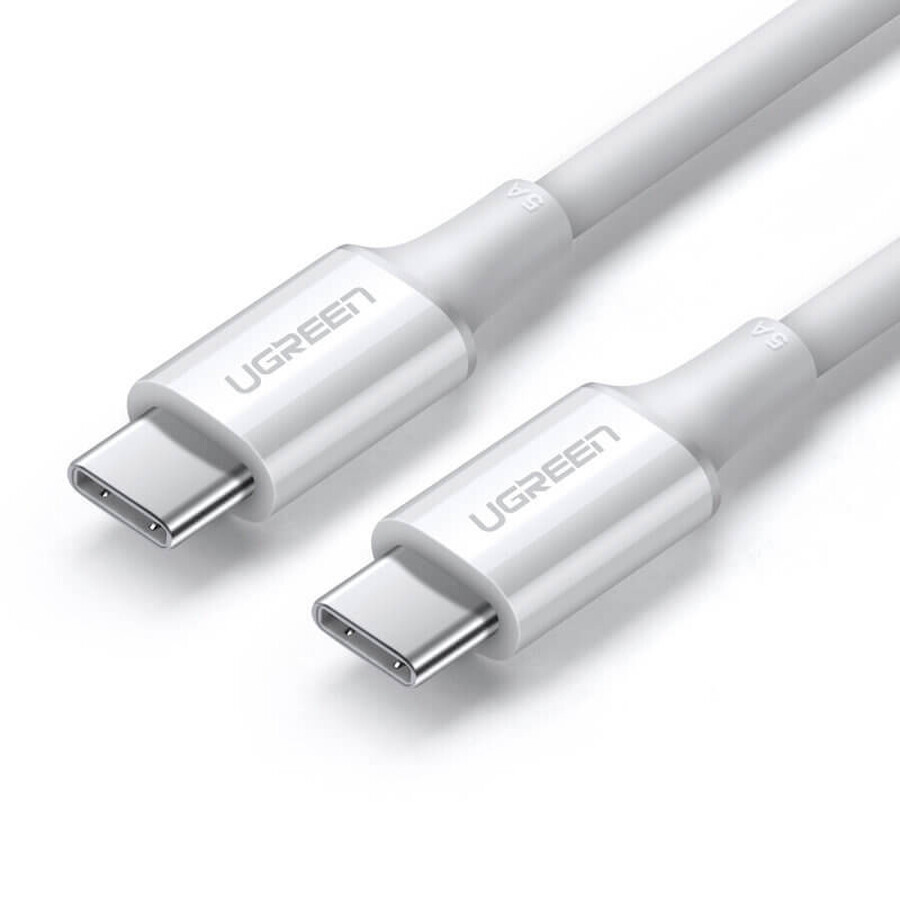 Ugreen-kabel USB Type C (mannetje) naar Type C (mannetje) 1 m wit (US300)