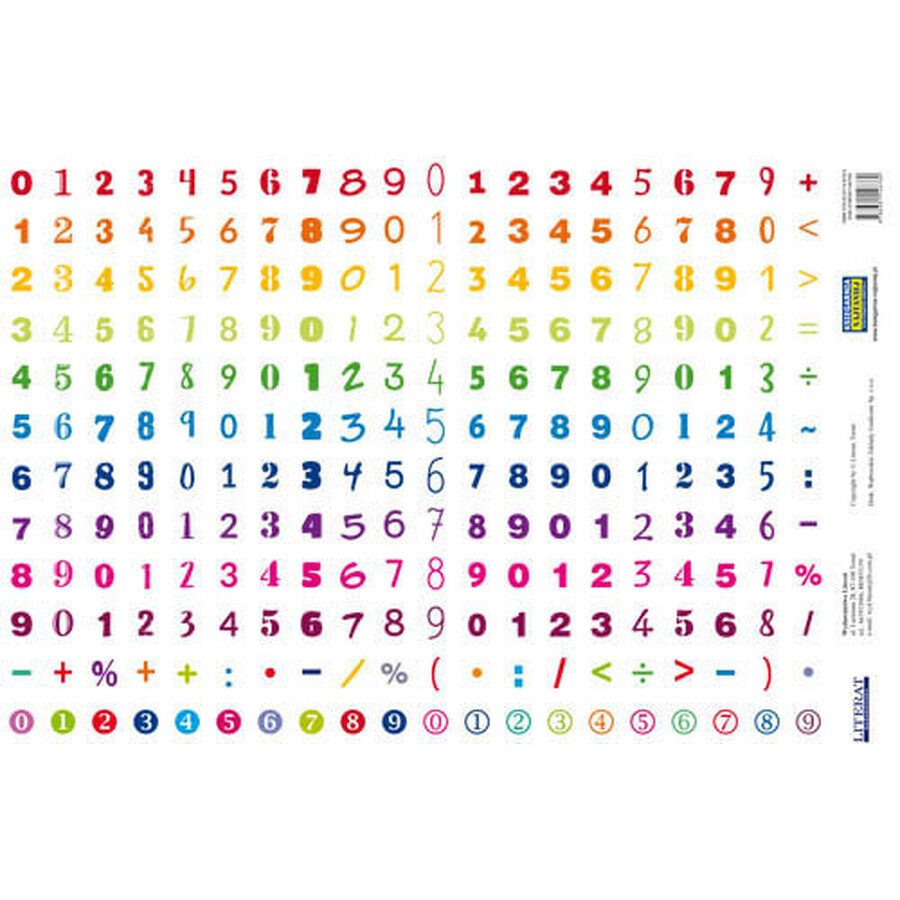 Stickers Numbers (240 stickers)