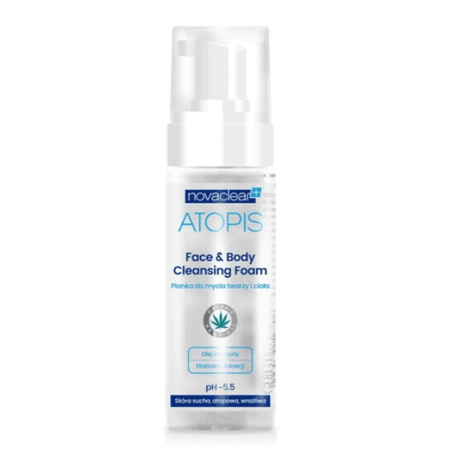 Novaclear Atopis, Lavaggio schiumoso per viso e corpo, 150 ml