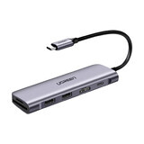 Ugreen CM195 6in1 USB-C - HDMI Adapter / 2x USB-A 3.0 / USB-C PD / SD / TF Leser - grau