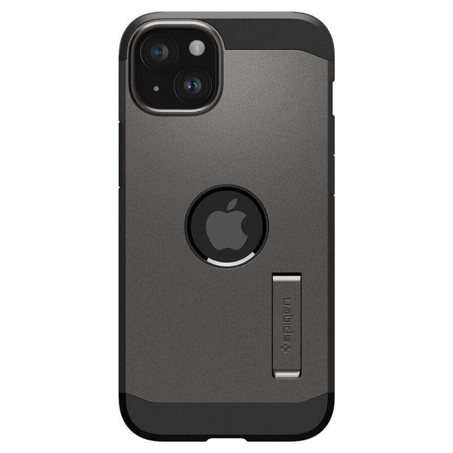 Carcasa Spigen Tough Armor MagSafe con soporte para iPhone 15 Plus - gris metalizado