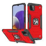 Wozinsky Ring Armor gepantserde hybride hoes + magnetische houder Samsung Galaxy A22 4G rood