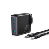 GaN UK Chargeur Joyroom JR-TCG05UK 140W 3x USB-C USB-A + USB-C / USB-C 240W Câble de 1,2m