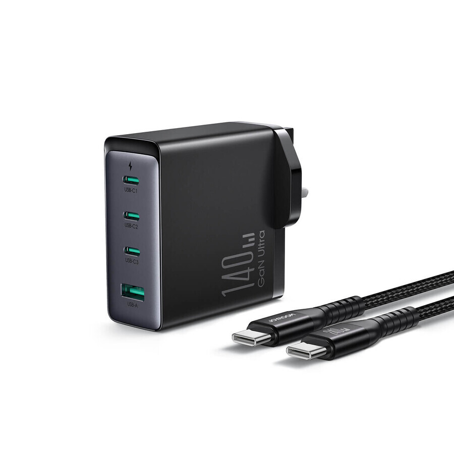 GaN UK Joyroom Charger JR-TCG05UK 140W 3x USB-C USB-A + USB-C / USB-C 240W 1.2m cable