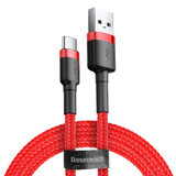 Baseus Cafule Kabel strapazierfähiges Nylon USB / USB-C QC3.0 2A 2M Kabel rot (CATKLF-C09)