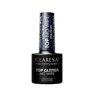 Claresa Top Glitter No Wipe Top híbrido con purpurina Polvo de purpurina azul, 5 g
