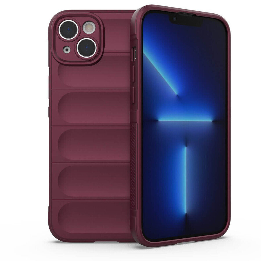 Magic Shield Case case for iPhone 14 Plus flexible armored case burgundy