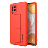 Wozinsky Kickstand Hoesje siliconen case met standaard Samsung Galaxy A42 5G rood