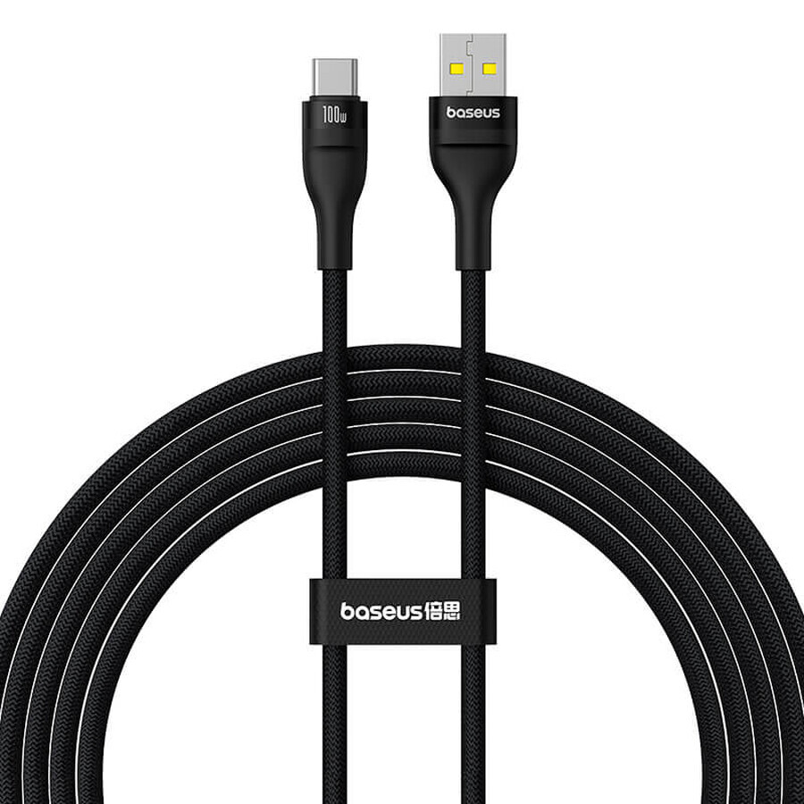 Baseus Flash 2 USB-A / USB-C 100W cablu 2 m - negru