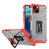 Crystal Ring Case funda híbrida blindada + soporte magnético iPhone 13 mini rojo