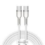 Baseus Cafule Serie Metall Daten USB-C / USB-C PD QC SCP 100W 5A 1 m Kabel - weiß