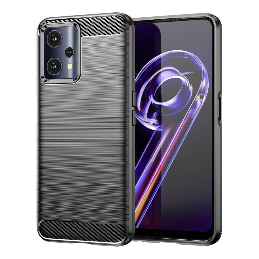 Winkel op Carbon case flexibele case Realme 9 Pro zwart Carbon case flexibele case Realme 9 Pro zwart