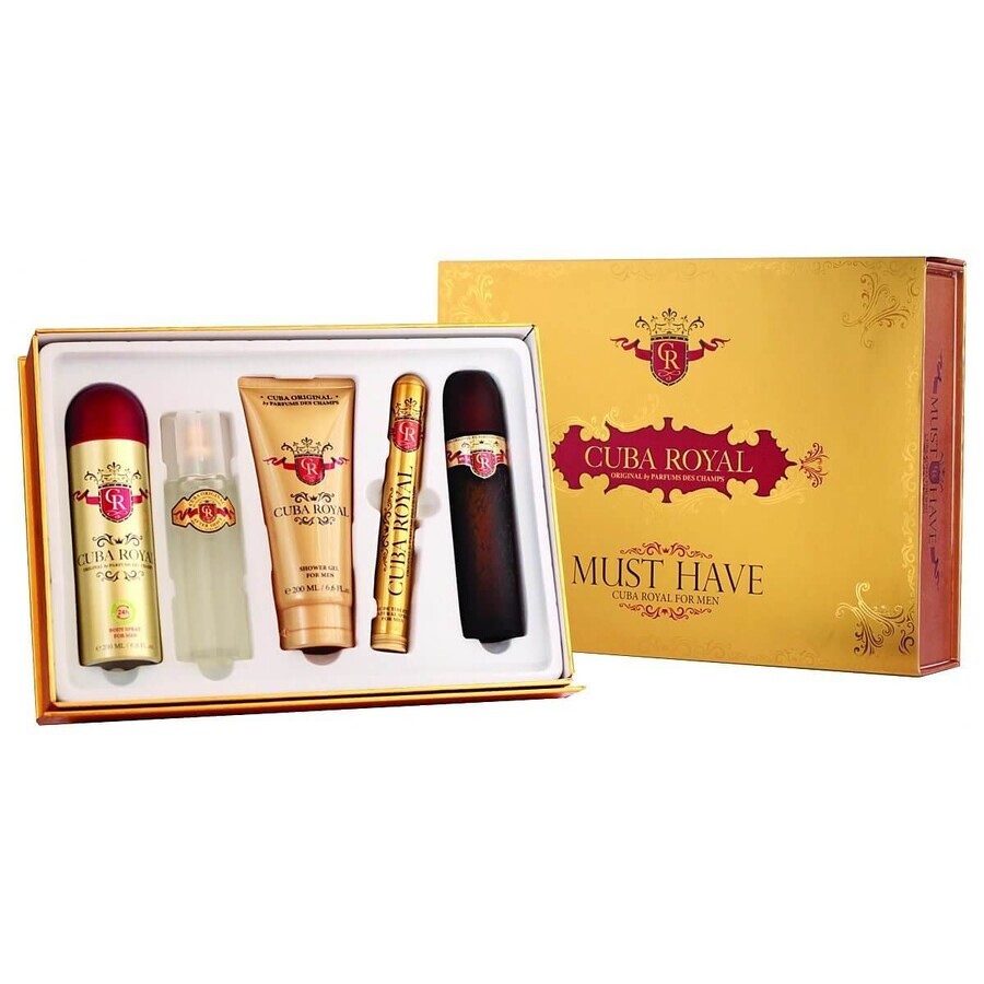 Cuba Original Cuba Royal Must Have Eau de Toilette 100ml + Eau de Toilette 35ml + Deodorant 200ml + Shower Gel 200ml + Aftershave 100ml