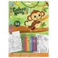 Color by number with crayons Monkey
