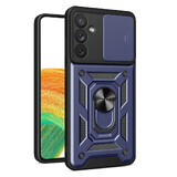 Etui Hybrid Armor Camshield pour Samsung Galaxy A14 étui blindé avec protection de l'appareil photo bleu