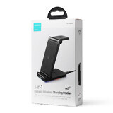 Joyroom 3-in-1 încărcător inductiv pentru echipamente marca Apple - iPhone, Apple Watch, Airpods (până la 15W) stand stand negru (JR-WQN01)