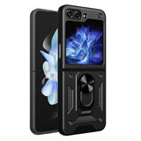 Housse blindée Hybrid Armor Camshield pour Z Flip 5 5G avec protection de l'appareil photo - noir