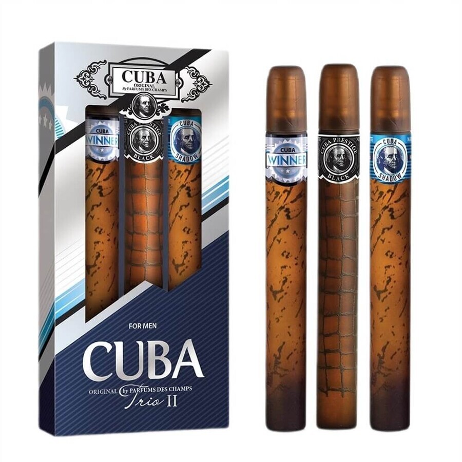 Comprar Cuba Original Cuba Trio II Set Eau de Toilette Shadow 35 ml + Eau de Toilette Winner 35 ml + Eau de Toilette Prestige Black 35 ml Cuba Original Cuba Trio II Set Eau de Toilette Shadow 35 ml + Eau de Toilette Winner 35 ml + Eau de Toilette Prestige Black 35 ml