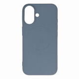 Coque silicone liquide MagSafe pour iPhone 16 - gris clair