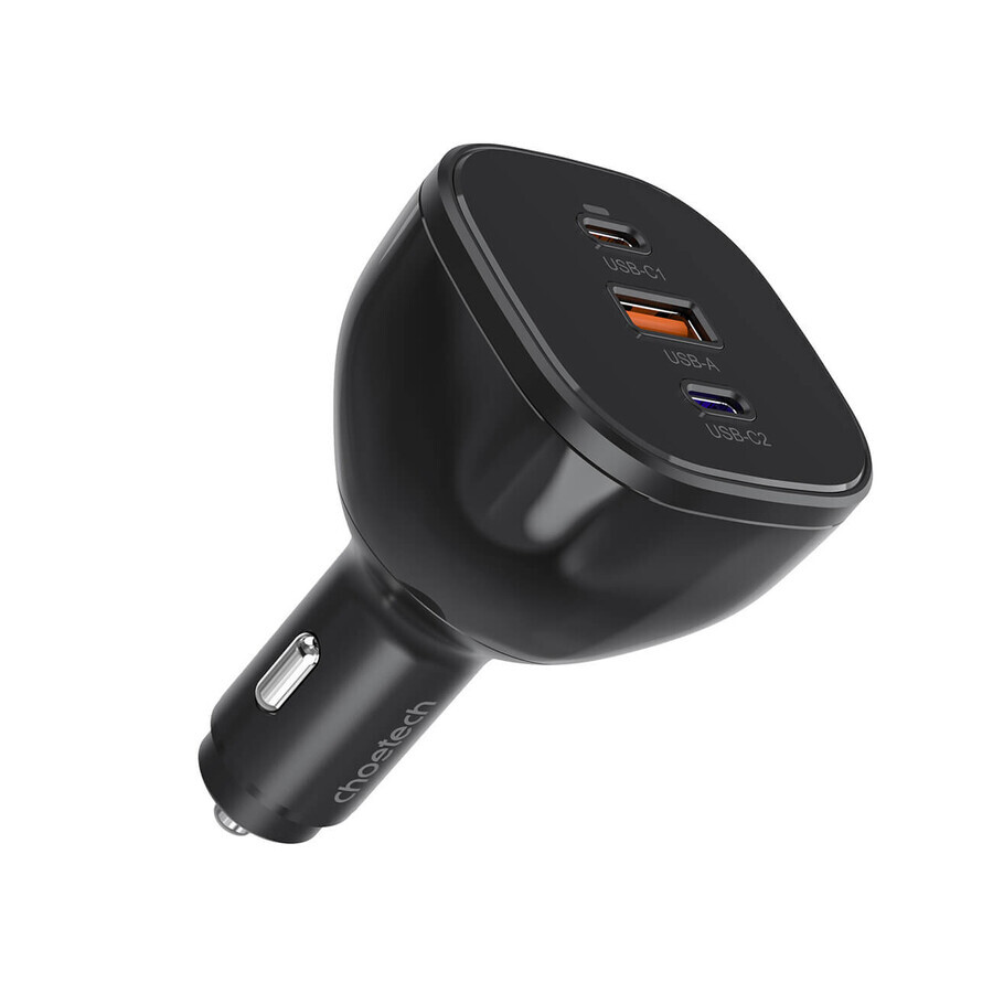 Choetech TC0024 Autoladegerät 160W 2x USB-C PD 3.1 1x USB-A - schwarz