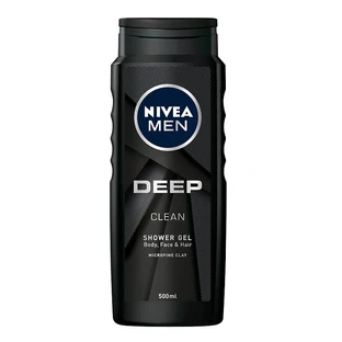 Nivea Men Deep Clean Shower Gel for face and hair, 500 ml