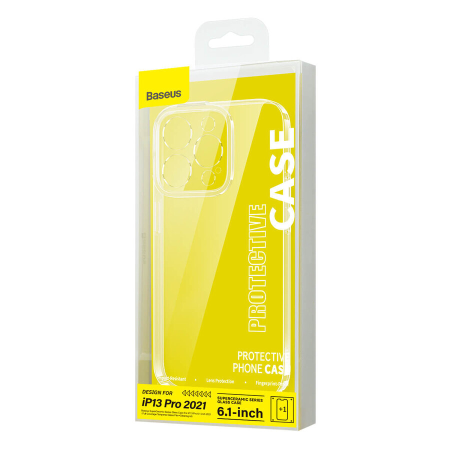 Baseus SuperCeramic Series Glass Case pentru iPhone 13 Pro 6.1 2021 + kit de curățare