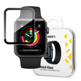 Wozinsky Watch Glass verre hybride pour Apple Watch 3 38mm / Watch 2 38mm / Watch 1 38mm noir