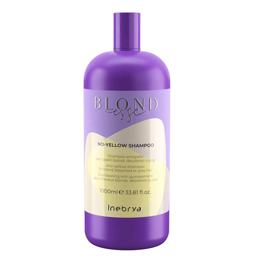 Inebrya Shampooing pour cheveux blonds décolorés et cheveux gris, 1000ml