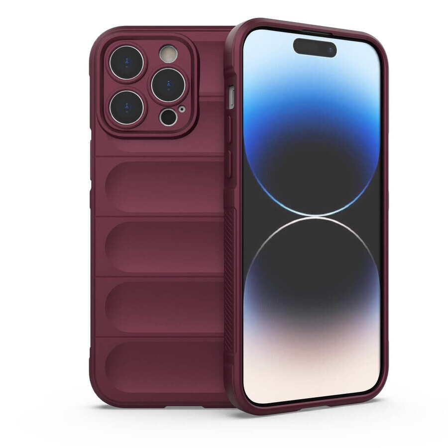 Magic Shield Case case for iPhone 14 Pro Max flexible armored case burgundy