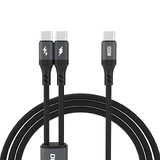 Dudao L3F 2in1 100W 1.2m 2 x USB-C Kabel - schwarz