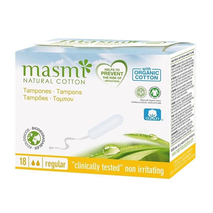 Buy MasMI Natural Cotton Regular Sanitary Tampons, 18 pcs. MasMI Natural Cotton Regular Sanitary Tampons, 18 pcs.