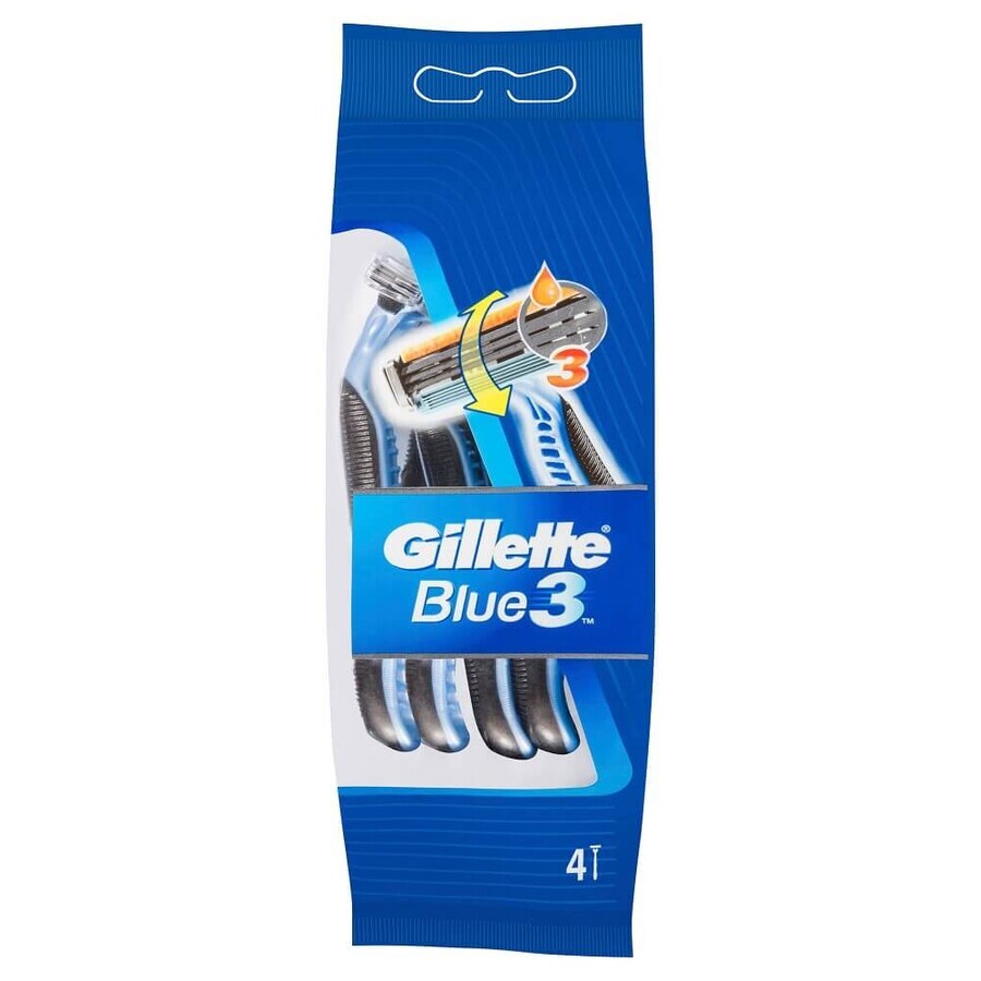 Gillette Blue 3 Wegwerpscheerapparaat voor mannen, 4 stuks