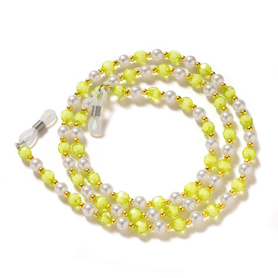 Chaîne pour lunettes pendentif perles vertes
