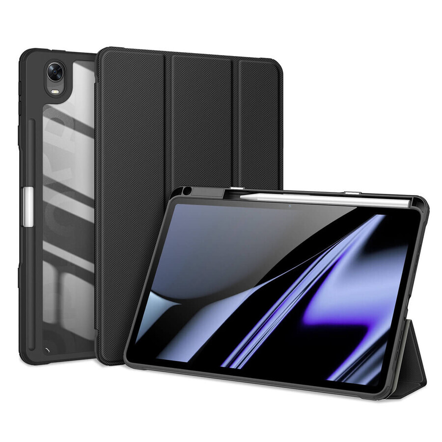 Dux Ducis Toby, étui à rabat blindé étui intelligent pour Oppo Pad avec porte-stylet noir