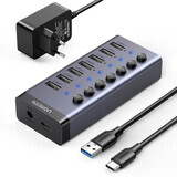 Ugreen Multifunctionele HUB 7in1 USB Type C - 7x USB Type A 3.0 PD DC 12V Grijs (CM481)