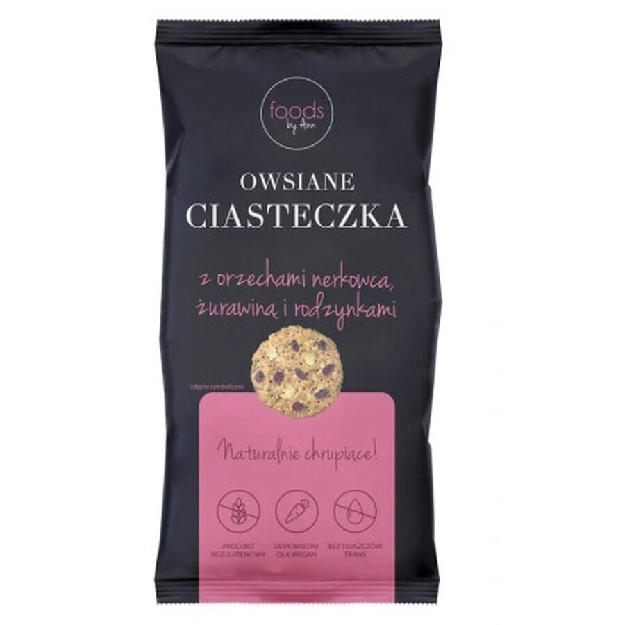 Foods by Ann, Havermoutkoekjes met cashewnoten, veenbessen en sultana's, 100g