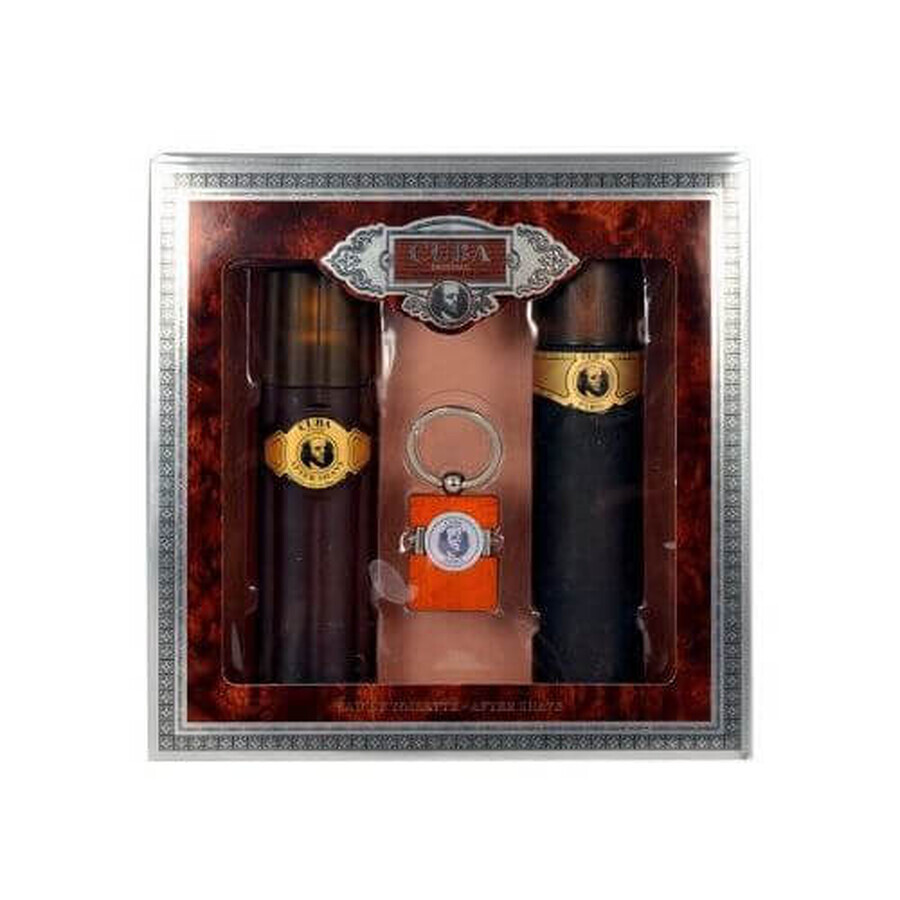 Cuba Original Cuba Gold Set Eau de Toilette 100 ml + aftershave spray 100 ml + key ring