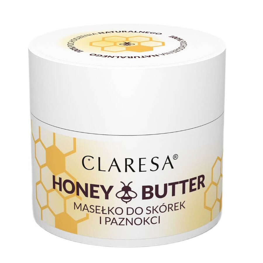 Mantequilla de miel para cutículas y uñas Claresa, 14 g