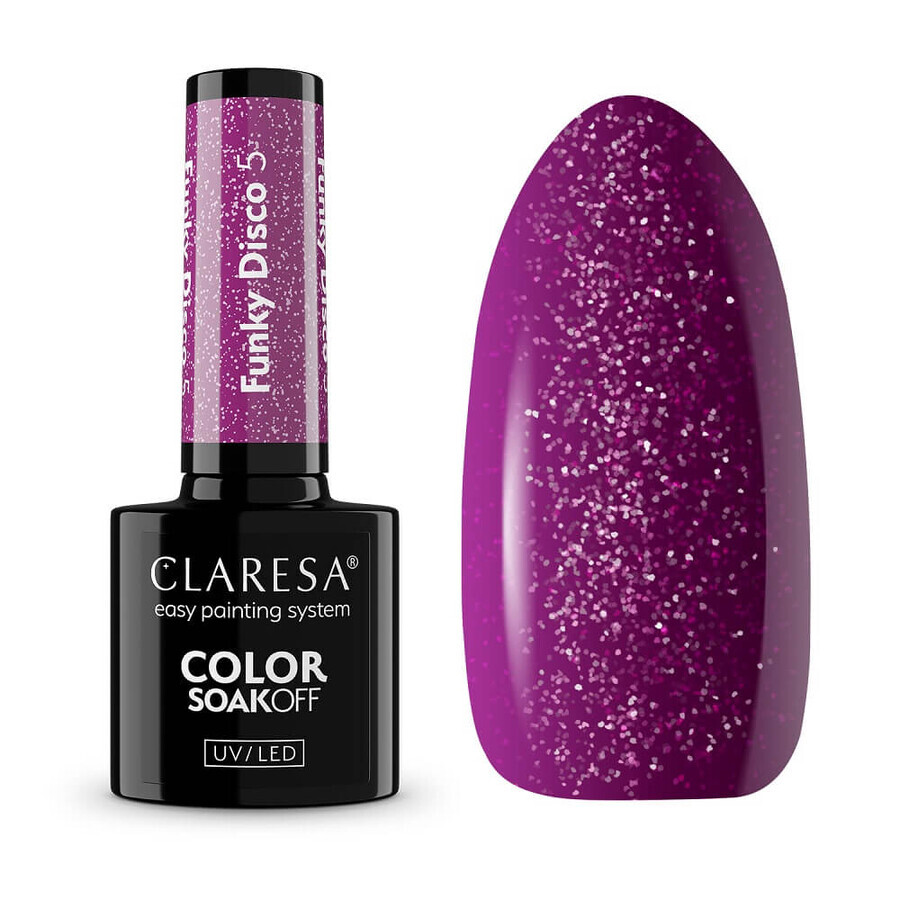 Claresa Soak Off UV/LED Funky Disco Hybrid Varnish 5, 5 g