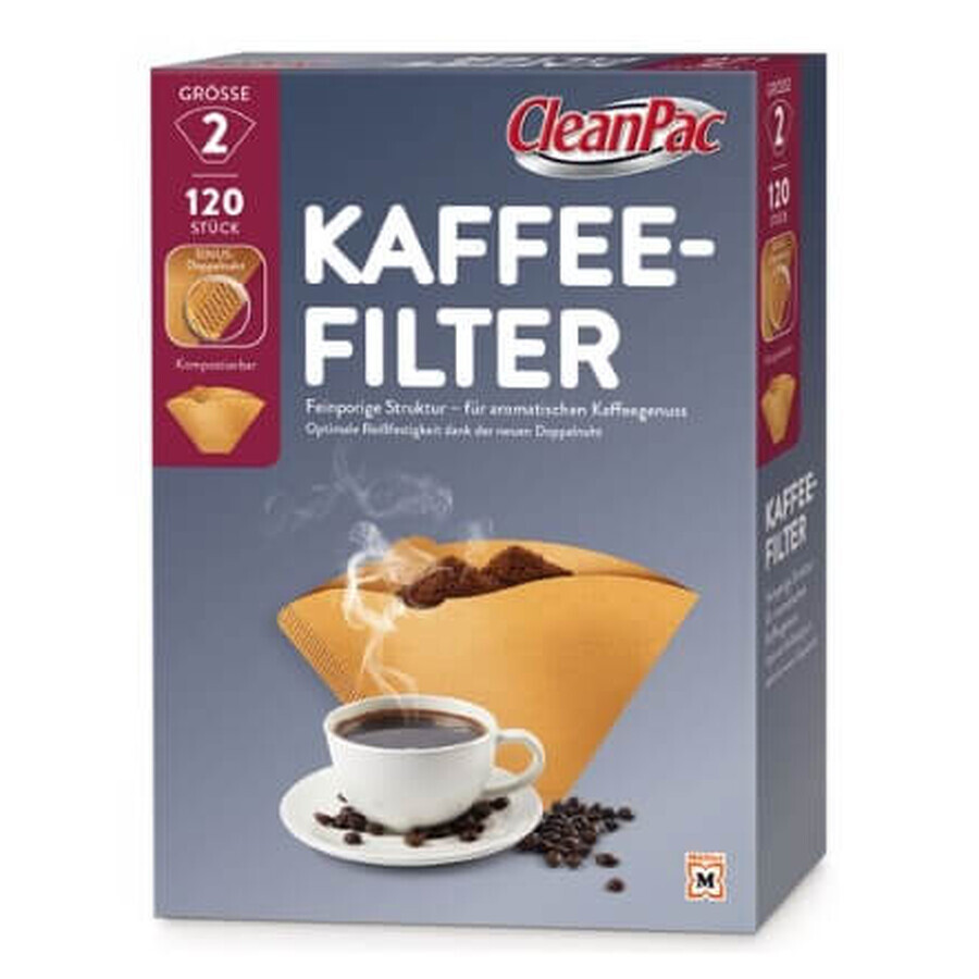 Winkel op CleanPac, Koffiefilter, maat 2, 120 stuks CleanPac, Koffiefilter, maat 2, 120 stuks