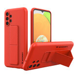 Wozinsky Kickstand Hoesje siliconen case met standaard Samsung Galaxy A13 5G rood