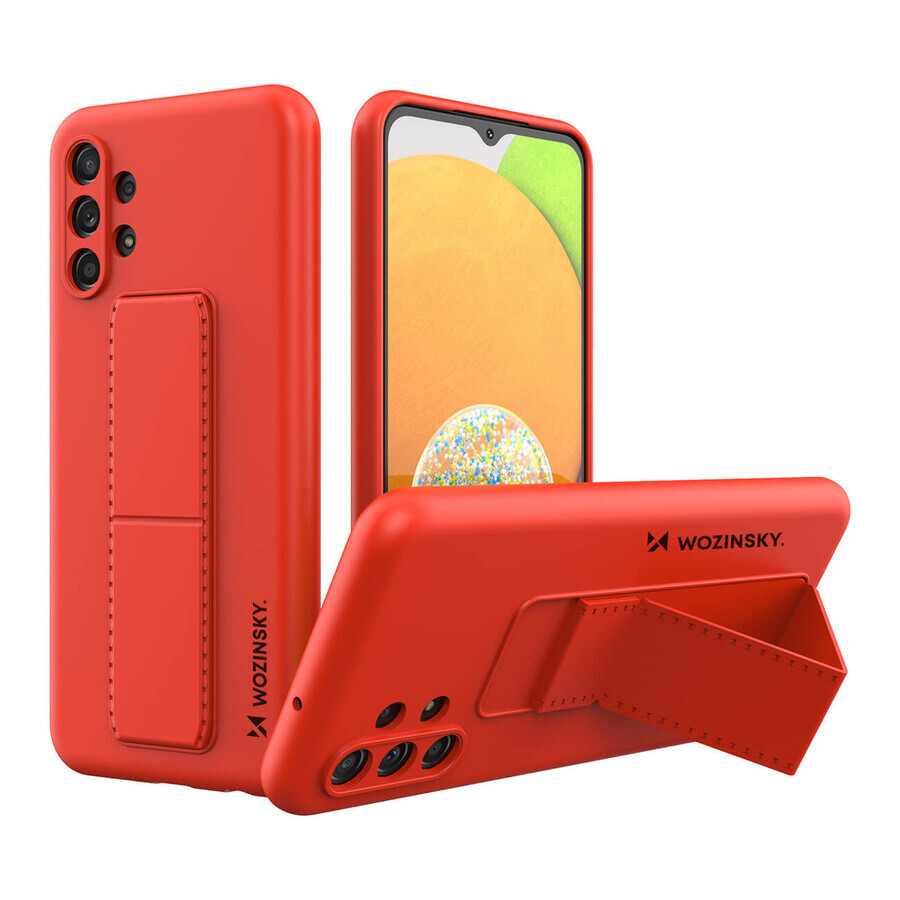 Wozinsky Kickstand Case étui en silicone avec support Samsung Galaxy A13 5G rouge