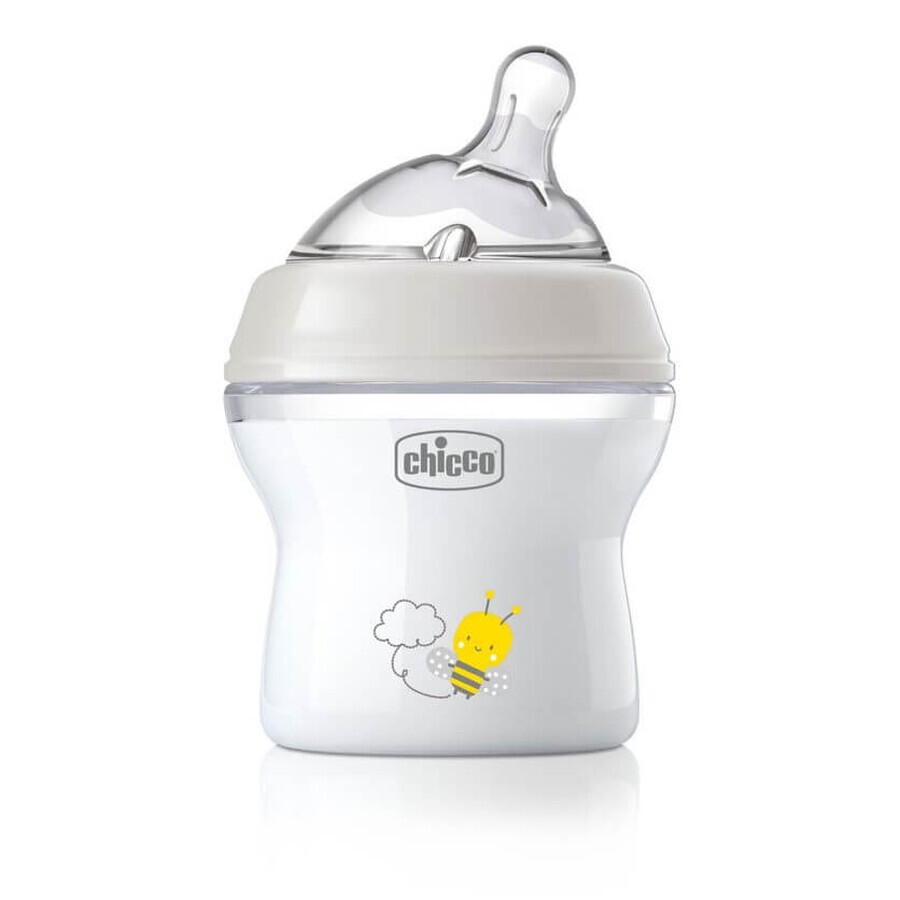 Chicco NaturalFeeling Plastikflasche mit Silikonsauger free flow 0m+ 150ml